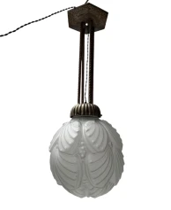Art Deco Muller Frères Luneville Style Pendant Light, 1930s